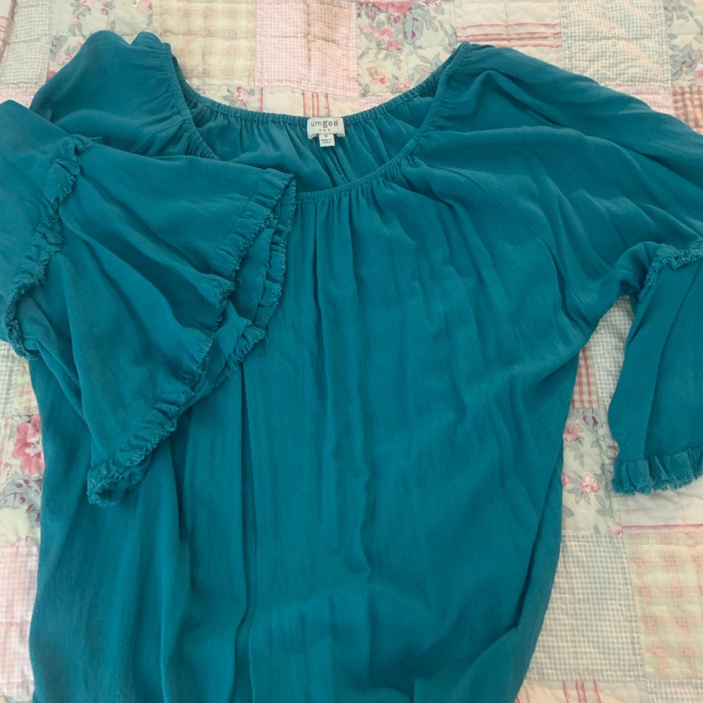 Women's Teal Off-Shoulder Top